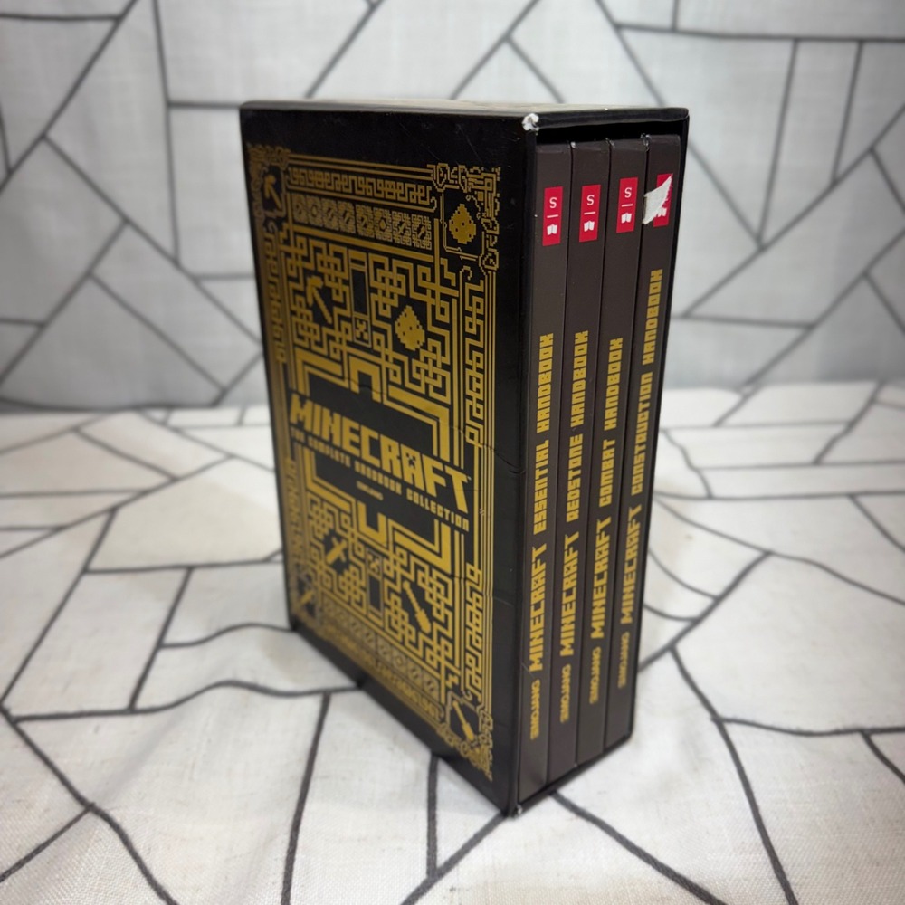 Minecraft The Complete Handbook Collection 4 Book Set Black Gold Hardcover Boxed